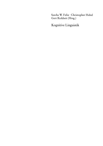 Kognitive Linguistik: Repräsentation und Prozesse