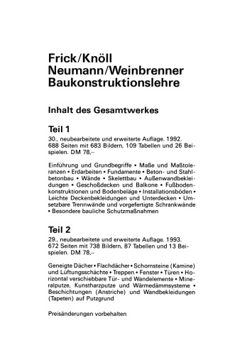 Baukonstruktionslehre: Teil 2