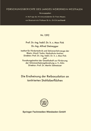 Die Erscheinung der Reiboxydation an ionitrierten Stahloberflächen