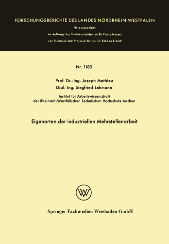 Eigenarten der industriellen Mehrstellenarbeit