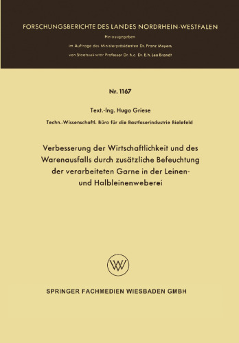 Verbesserung der Wirtschaftlichkeit und des Warenausfalls durch zusätzliche Befeuchtung der verarbeiteten Garne in der Leinen- und Halbleinenweberei