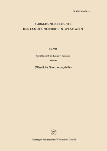 Öffentliche Finanzierungshilfen