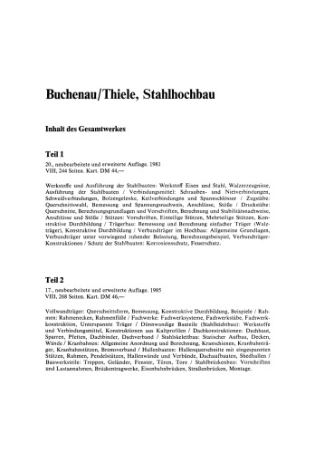 Buchenau/Thiele, Stahlhochbau: Teil 2