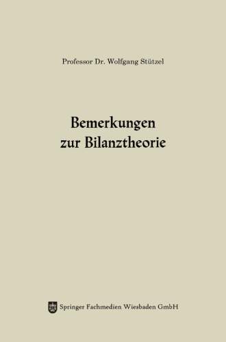 Bemerkungen zur Bilanztheorie