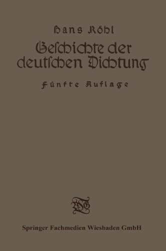 Geschichte der deutschen Dichtung