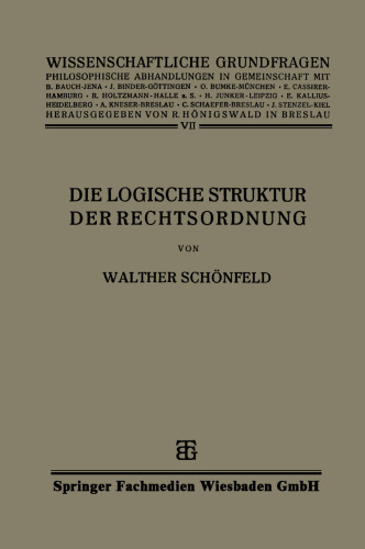 Die Logische Struktur der Rechtsordnung