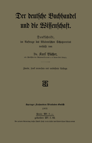 Der deutsche Buchhandel und die Wissenschaft: Denkschrift