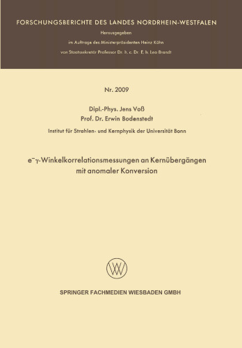 e−γ-Winkelkorrelationsmessungen an Kernübergängen mit anomaler Konversion