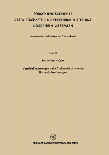 Verschleißmessungen beim Drehen mit aktivierten Hartmetallwerkzeugen
