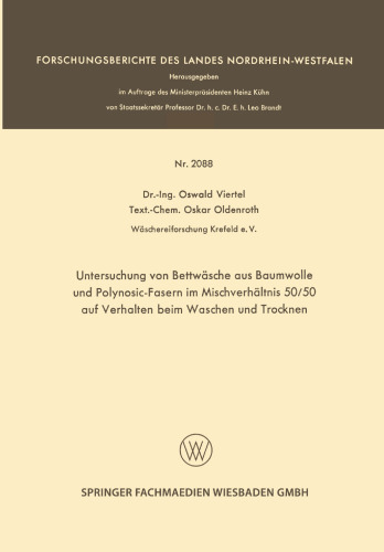 Untersuchung von Bettwäsche aus Baumwolle und Polynosic-Fasern im Mischverhältnis 50/50 auf Verhalten beim Waschen und Trocknen
