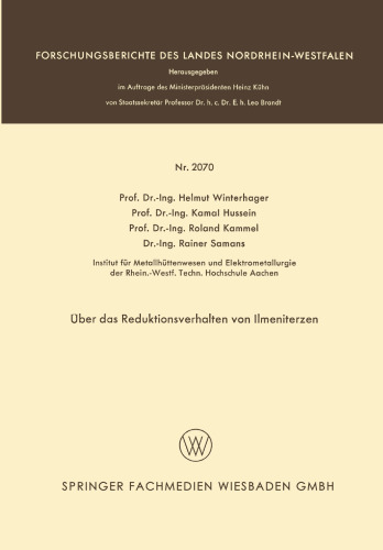 Über das Reduktionsverhalten von Ilmeniterzen