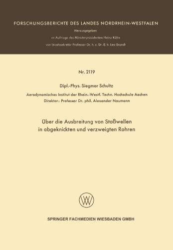Über die Ausbreitung von Stoßwellen in abgeknickten und verzweigten Rohren