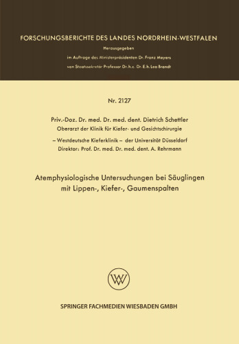 Atemphysiologische Untersuchungen bei Säuglingen mit Lippen-, Kiefer-, Gaumenspalten