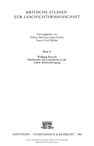 Handwerker und Lohnarbeiter in der frühen Arbeiterbewegung: Zur sozialen Basis von Gewerkschaften und Sozialdemokratie im Reichsgründungsjahrzehnt
