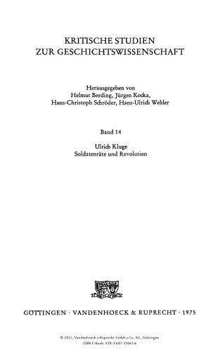 Soldatenräte und Revolution: Studien zur Militärpolitik in Deutschland 1918/19