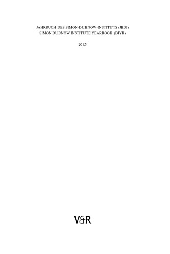 Jahrbuch des Simon-Dubnow-Instituts / Simon Dubnow Institute Yearbook XIV/2015