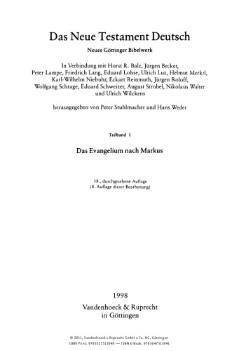Das Evangelium nach Markus