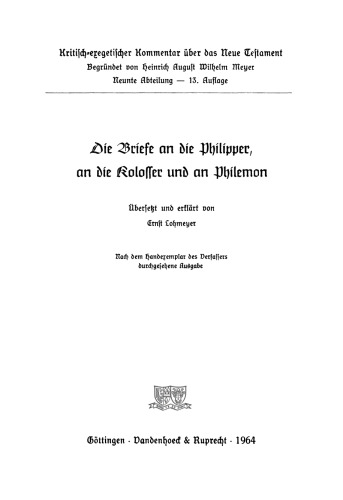 Der Brief an die Philipper