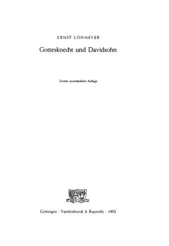 Gottesknecht und Davidssohn