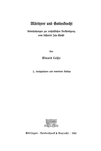 Märtyrer und Gottesknecht
