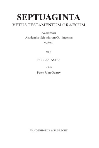 Septuaginta. Band 11,2: Ecclesiastes