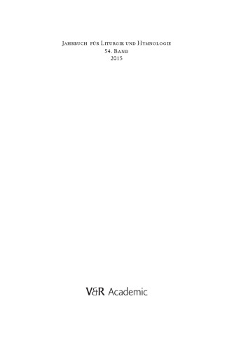 Jahrbuch für Liturgik und Hymnologie: 2015