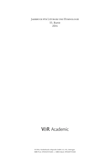 Jahrbuch für Liturgik und Hymnologie: 2016