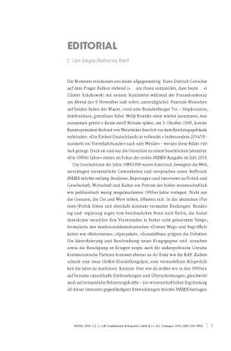Die 1990er Jahre: Indes. Zeitschrift für Politik und Gesellschaft 2015 Heft 01