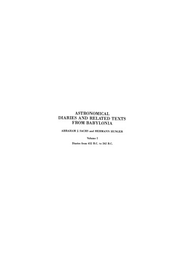 Astronomical diaries and related texts from Babylonia