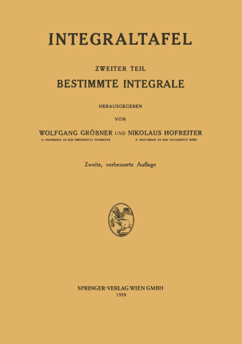 Integraltafel: Zweiter Teil Bestimmte Integrale
