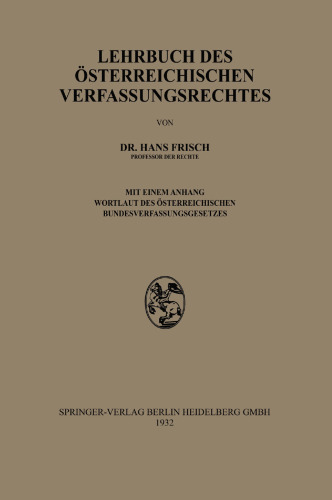 Lehrbuch des Österreichischen Verfassungsrechtes