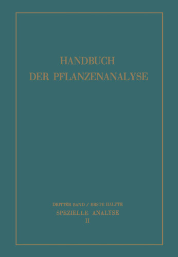 Spezielle Analyse: Organische Stoffe II