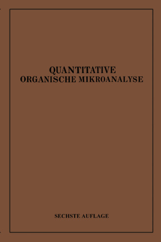 Quantitative Organische Mikroanalyse