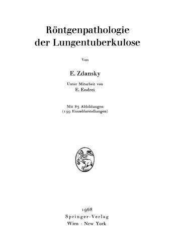 Röntgenpathologie der Lungentuberkulose