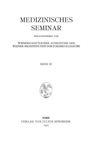 Medizinisches Seminar: Band III