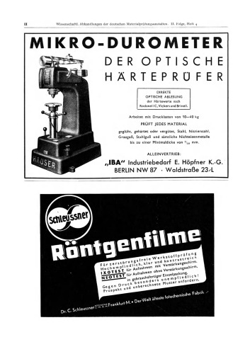 Neuere Untersuchungen an Baustoffen und Bauteilen: Forschungsarbeiten aus dem Staatlichen Materialprüfungsamt Berlin-Dahlem und dem Kaiser Wilhelm-Institut für Silikatforschung Berlin-Dahlem