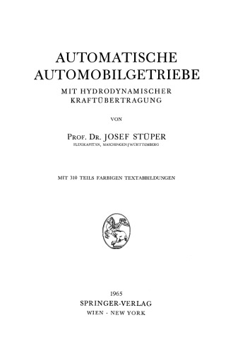 Automatische Automobilgetriebe: Mit Hydrodynamischer Kraftübertragung