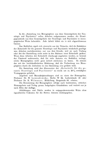 Die Paranoia: Eine monographische Studie