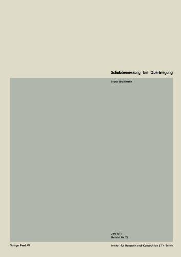 Schubbemessung bei Querbiegung