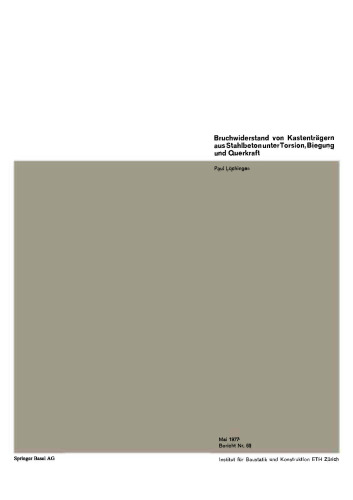 Bruchwiderstand von Kastenträgern aus Stahlbeton unter Torsion, Biegung und Querkraft