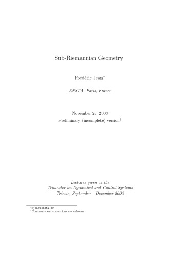 Sub-Riemannian Geometry