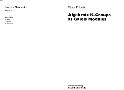 Algebraic K-groups as Galois modules
