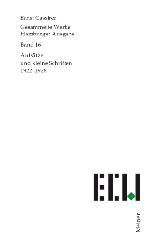 Aufsätze und kleine Schriften 1922–1926