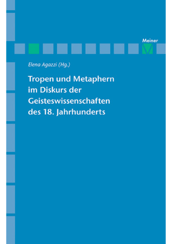 Tropen und Metaphern im Gelehrtendiskurs des 18. Jahrhunderts