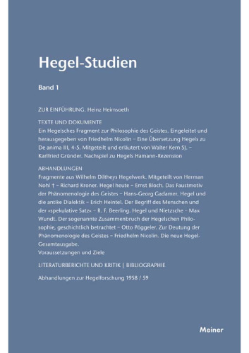 Hegel-Studien Band 1