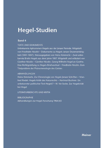 Hegel-Studien Band 4