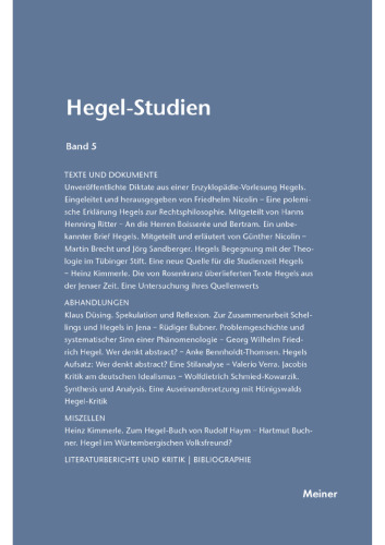 Hegel-Studien Band 5