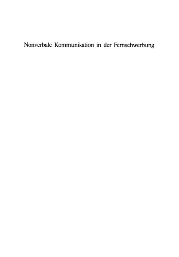 Nonverbale Kommunikation in der Fernsehwerbung
