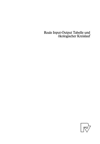 Reale Input-Output Tabelle und ökologischer Kreislauf