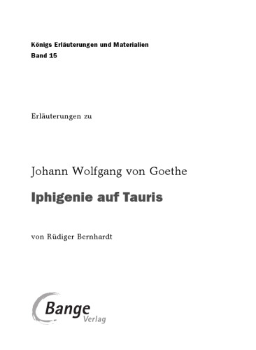 Iphigenie auf Tauris. Erläuterungen und Materialien. ()